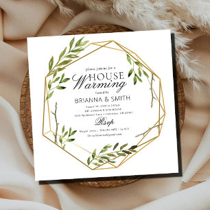 Eucalyptus Goud Foliage Housewarming Kaart