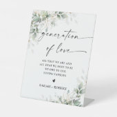 Eucalyptus Goud Generatie van Liefde Teken Reclamebord Met Voetstuk (Voorkant)