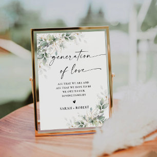 Eucalyptus Goud Generatie van Liefde Teken Reclamebord Met Voetstuk