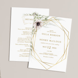 Eucalyptus Goud Geometrisch Alles In Een Bruiloft  Kaart