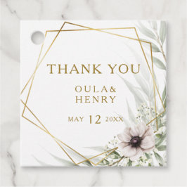Eucalyptus Goud Geometrisch Bedankt Favor Tags Bedankjes Labels
