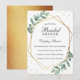 Eucalyptus Goud Geometrisch Bruidsfeest Informatiekaartje