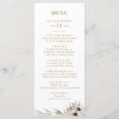 Eucalyptus Goud Geometrisch Bruiloft Diner Menu (Voorkant)