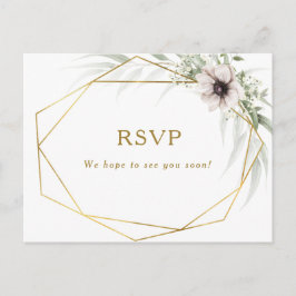 Eucalyptus Goud Geometrisch Bruiloft RSVP Briefkaa Briefkaart