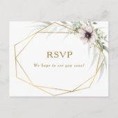 Eucalyptus Goud Geometrisch Bruiloft RSVP Briefkaa Briefkaart (Voorkant)