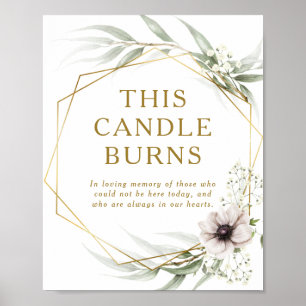 Eucalyptus Goud Geometrisch Deze Kaars BrandT Poster