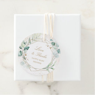 Eucalyptus Goud Geometrisch Elegant Baby shower Bedankjes Labels