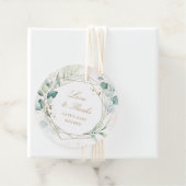Eucalyptus Goud Geometrisch Elegant Baby shower Bedankjes Labels (In situ)