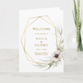 Eucalyptus Goud Geometrisch Gevouwen Huwelijksprog Programma (Voorkant)