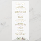 Eucalyptus Goud Geometrisch Huwelijksprogramma Programmakaart (Achterkant)