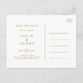 Eucalyptus Goud Geometrisch Save The Date ansichtk Uitnodiging Briefkaart (Achterkant)