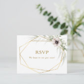 Eucalyptus Goud Geometrisch Song Aanvraag RSVP Pos Briefkaart (Staand voorkant)