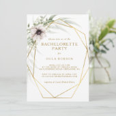Eucalyptus Goud Geometrische Bachelorette Party Kaart (Staand voorkant)