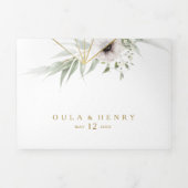 Eucalyptus Goud Geometrische Bruiloft Alles In Een Drieluik Uitnodiging (Cover)