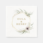 Eucalyptus Goud Geometrische Bruiloft Servetten (Voorkant)