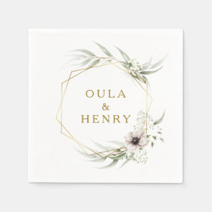 Eucalyptus Goud Geometrische Bruiloft Servetten