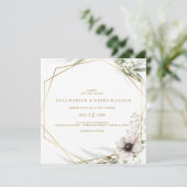 Eucalyptus Goud Geometrische bruiloft uitnodiging (Staand voorkant)