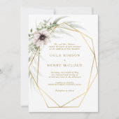 Eucalyptus Goud Geometrische bruiloft uitnodiging (Voorkant)