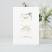 Eucalyptus Goud Geometrische Bruiloft Wishing Well Informatiekaartje (Staand voorkant)