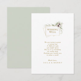 Eucalyptus Goud Geometrische Bruiloft Wishing Well Informatiekaartje