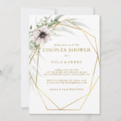 Eucalyptus Goud Geometrische Koppels Douche Kaart (Voorkant)