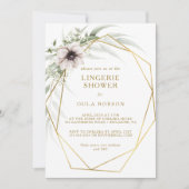 Eucalyptus Goud Geometrische Lingerie Douche Kaart (Voorkant)