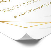 Eucalyptus Goud Geometrische Oh Snap Trouw Hashtag Poster (Hoek)