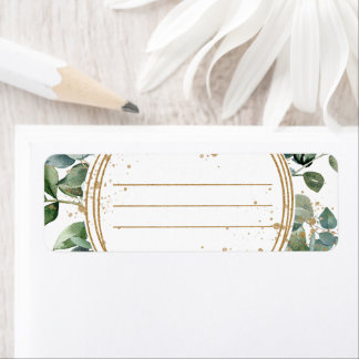 Eucalyptus Goud Glitter - Groene Trouwdag Etiket