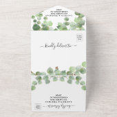 Eucalyptus Goud Glitter Trouw Uitnodiging (Buitenkant)