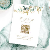Eucalyptus goud groen boho QR code bruiloft RSVP Kaartje