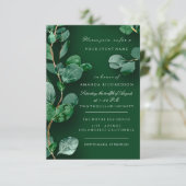 Eucalyptus Goud Groen Bruiloft Jubileum Kaart (Staand voorkant)