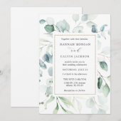 Eucalyptus Goud Lijst bruiloft uitnodiging (Voorkant / Achterkant)