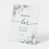 Eucalyptus Goud Mimosa Bar Teken Reclamebord Met Voetstuk (Voorkant)