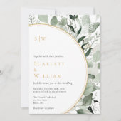 Eucalyptus Goud Modern Monogram Bruiloft Alles in Kaart (Voorkant)