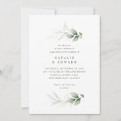 Eucalyptus goud moderne minimale elegante bruiloft (Voorkant)