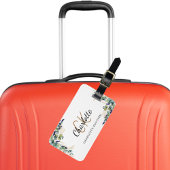 Eucalyptus goud monogram naam bagagelabel