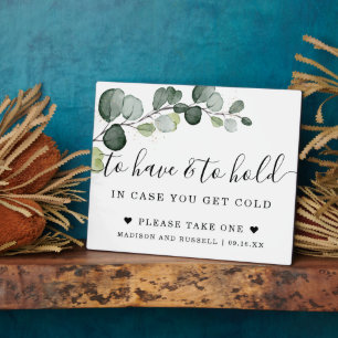 Eucalyptus Goud Om Te Hebben en Te Houden Trouwbor Fotoplaat