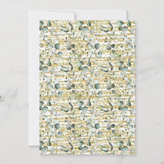 Eucalyptus Goud Save the Date Bruiloft (Achterkant)