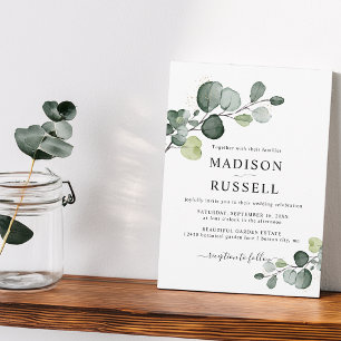 Eucalyptus Goud Spatten Groene Huwelijksdecoratie Kaart