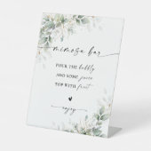 Eucalyptus Goud Vrijgezellenfeest Mimosa Bar Teken Reclamebord Met Voetstuk (Voorkant)