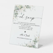 Eucalyptus Goud Vrijgezellenfeest Oh Snap Sign Reclamebord Met Voetstuk (Voorkant)