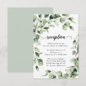 Eucalyptus Goud Watercolour Ontvangst Enclosure Au Informatiekaartje (Voorkant / Achterkant)