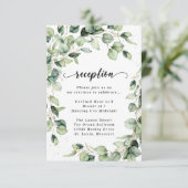 Eucalyptus Goud Watercolour Ontvangst Enclosure Au Informatiekaartje (Staand voorkant)