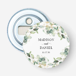 Eucalyptus Goud Waterverf Bruiloft Button Flesopener