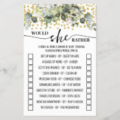 Eucalyptus goud wil ze liever douchen spel flyer (Voorkant)