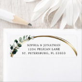 Eucalyptus Goud Wit Bruiloft Retouradres Etiket (Insitu)