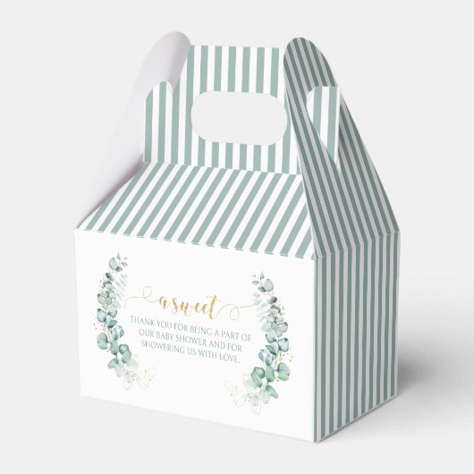 Eucalyptus gouden baby shower dank u gunst doos bedankdoosjes (Achterkant)