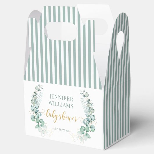 Eucalyptus gouden baby shower dank u gunst doos bedankdoosjes (Geopend)