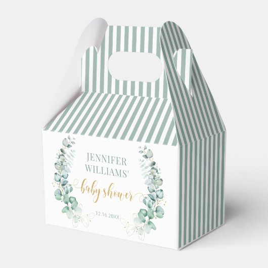 Eucalyptus gouden baby shower dank u gunst doos bedankdoosjes (Voorkant Zijde)