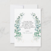 Eucalyptus gouden baby shower foto dank u kaarten (Achterkant)